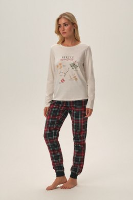PIŻAMA DAMSKA FLORENCIA 41902 AW24 - BEŻOWY, 2XL HENDERSON LADIES