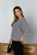 BLUZKA PAULETTE - GRANATOWY, OVERSIZE OFF PINK