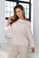 BLUZKA PAULETTE - GRANATOWY, OVERSIZE OFF PINK
