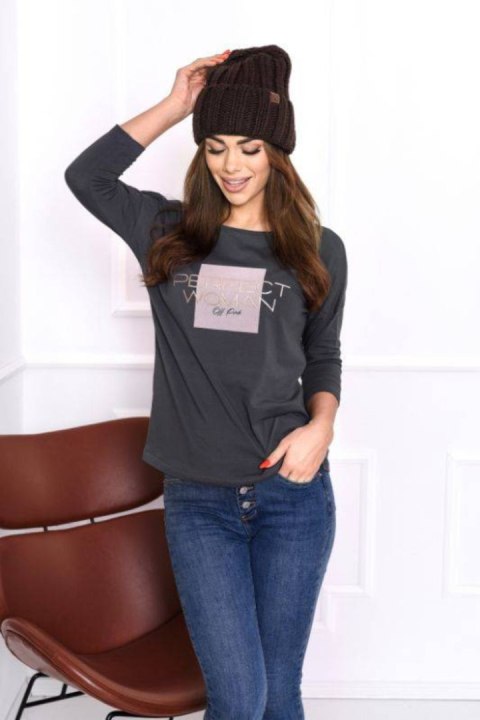 BLUZKA PERFECT - STALOWY, 44 OFF PINK BLUZKA PERFECT - STALOWY, 44 OFF PINK