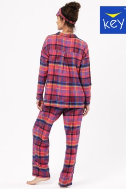 Piżama Damska LNS 483 B24 2XL-4XL - Różowo-granatowy, 2XL KEY
