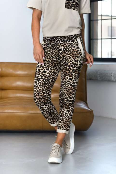 SPODNIE LENA 2 WZÓR - ZEBRA JASNY BEŻ, S, 03 OFF PINK SPODNIE LENA 2 WZÓR - ZEBRA JASNY BEŻ, S, 03 OFF PINK