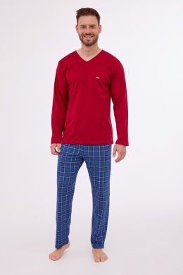 CORNETTE PIŻAMA MĘSKA DR 122/262 GORDON BIG - BORDO, 3XL