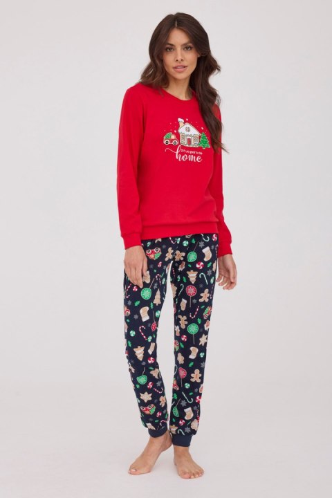 PIŻAMA DAMSKA DR 671/372 HOME - CZERWONY, XXL CORNETTE