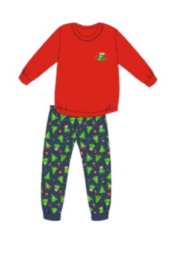 PIŻAMA GIRL YOUNG 592/182 CHRISTMAS TREE - CZERWONY, 140 CORNETTE