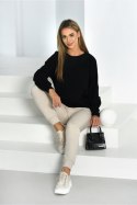 BLUZA IRMINA - JASNY BEŻ MELANŻ, M OFF PINK