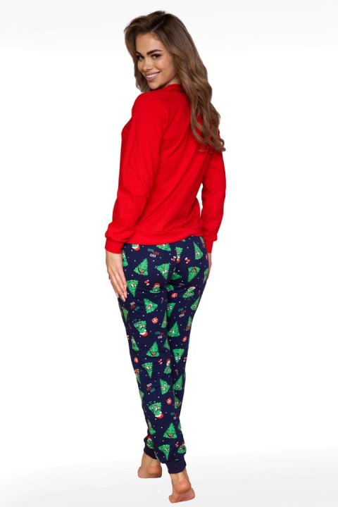 PIŻAMA DAMSKA 671/419 CHRISTMAS TREE - CZERWONY, XXL CORNETTE