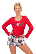 PIŻAMA DAMSKA HO HO II 1/2 - RED, S DONNA