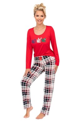PIŻAMA DAMSKA HO HO LONG - RED, XL DONNA