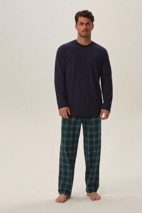 PIŻAMA MĘSKA HERB 41913 AW24 - GRANATOWY, 3XL, 59X HENDERSON PIŻAMA MĘSKA HERB 41913 AW24 - GRANATOWY, 3XL, 59X HENDERSON
