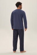 PIŻAMA MĘSKA HERB 41913 AW24 - NIEBIEKI, 3XL, 95X HENDERSON