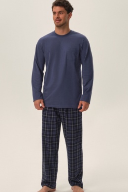 PIŻAMA MĘSKA HERB 41913 AW24 - NIEBIEKI, L, 95X HENDERSON