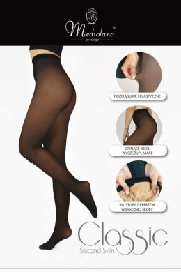 RAJSTOPY SECOND SKIN-CLASSIC - CZARNY, 2/3 MEDIOLANO