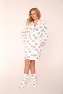 SZLAFROK SOFT DUŻE KROPKI 323 - SZARY, M DE LAFENSE