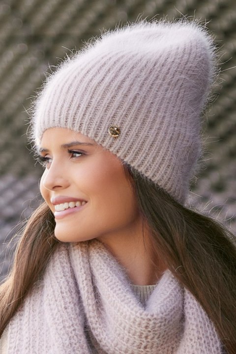 CZAPKA P-074 - CZARNY, UNIWERSALNY, B OFF PINK