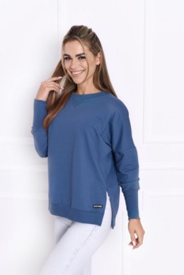 BLUZA ADELE - BUTELKOWA ZIELEŃ, L OFF PINK