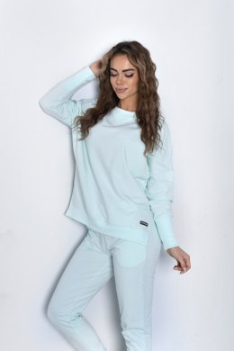 BLUZA ADELE - BUTELKOWA ZIELEŃ, L OFF PINK