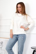 BLUZA ADELE - BUTELKOWA ZIELEŃ, L OFF PINK
