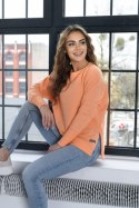 BLUZA ADELE - BUTELKOWA ZIELEŃ, L OFF PINK