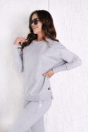 BLUZA ADELE - BUTELKOWA ZIELEŃ, S OFF PINK