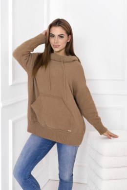 SWETER MILA - KARMEL, UNIWERSALNY OFF PINK