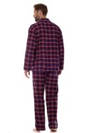 PIŻAMA MĘSKA ROZPINANA 2471 - GRANAT, XL, 1 L&L