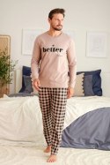 PIŻAMA MĘSKA PMB.5216 BIG - BEIGE, XXL DOCTOR NAP