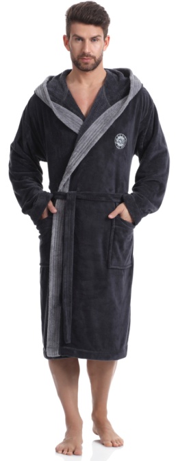 SZLAFROK MĘSKI GEORGE 3XL - GRAFIT, 3XL, 3 L&L