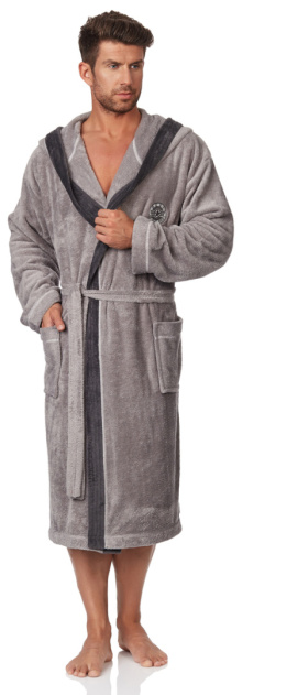 SZLAFROK MĘSKI GEORGE 3XL - SZARY, 3XL, 4 L&L