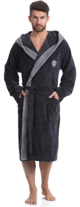 SZLAFROK MĘSKI GEORGE - GRAFIT, 2XL, 1 L&L