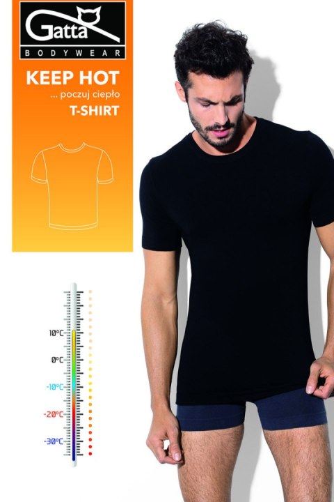 T-SHIRT MEN KEEP HOT - BLACK, XXL GATTA BODYWEAR