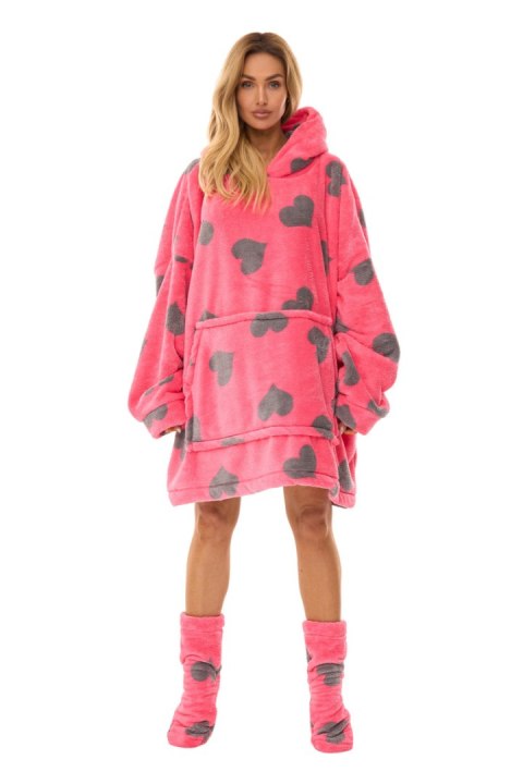 SZLAFROK DAMSKI 2468 + SKARPETY - AMARANT, ONE SIZE, 6 L&L