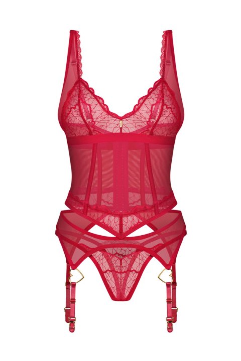 CUPIDE DESIR GORSET I STRINGI - CZERWIEŃ, S/M OBSESSIVE CUPIDE DESIR GORSET I STRINGI - CZERWIEŃ, S/M OBSESSIVE