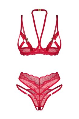 CUPIDE DESIR KOMPLET 2-CZĘŚCIOWY OTWARTY - CZERWIEŃ, L/XL OBSESSIVE