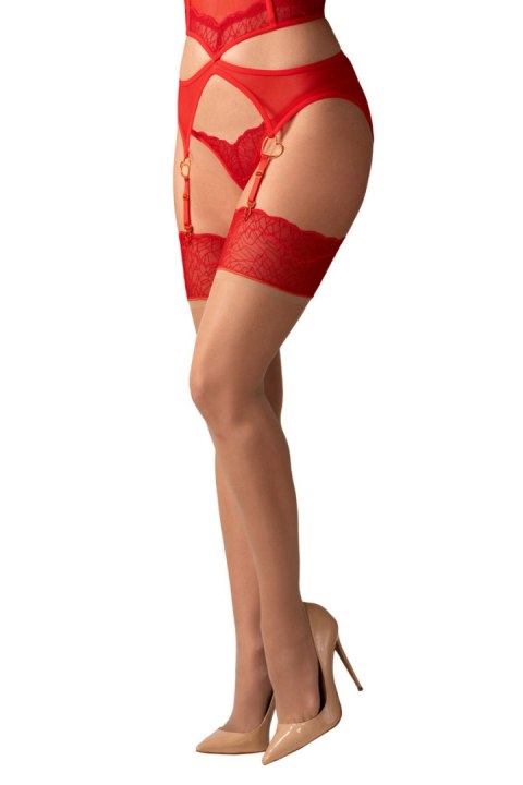 CUPIDE DESIR POŃCZOCHY - CZERWIEŃ, 2XL/3XL OBSESSIVE