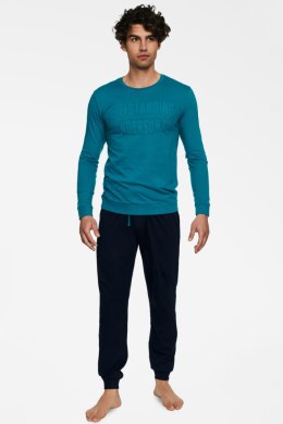 PIŻAMA MĘSKA BADGE 40040 AW22 - CZARNY, M, 99X HENDERSON