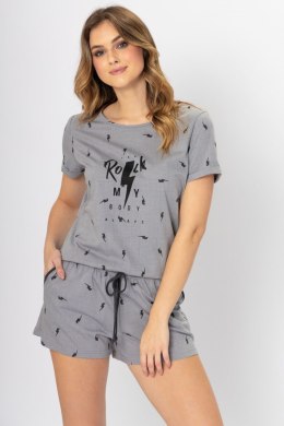 PIŻAMA DAMSKA MAJA 1328 - SZARY, XL LEVEZA