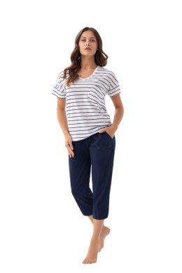PIŻAMA DAMSKA 396 W/25 3XL - GRANATOWY, XXXL, 1 LUNA