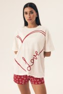PIŻAMA DAMSKA NECESITO 42655 SS25 - BIAŁY-CZERWONY, 2XL, 01X HENDERSON LADIES