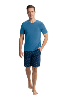 PIŻAMA MĘSKA 807 W/25 3XL - TURKUSOWY, XXXL, 1 LUNA