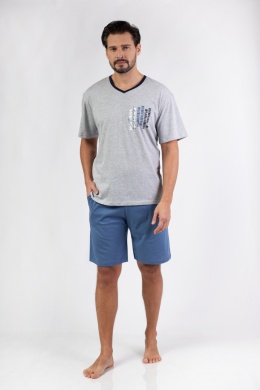 477 PIŻAMA MĘSKA BIG W/25 - JASNY MELANŻ, 2XL, 2 REGINA