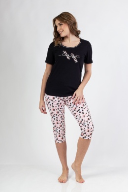 689 PIŻAMA DAMSKA BIG W/25 - CZARNY, 2XL, 3 REGINA