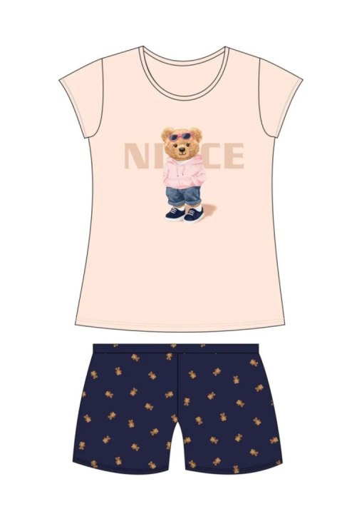 PIŻAMA GIRL KIDS KR 787/107 NICE - BRZOSKWINIOWY, 110/116 CORNETTE