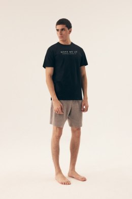 PIŻAMA MĘSKA DARE 42634 SS25 - CZARNY-SZARY, 2XL, 99X HENDERSON