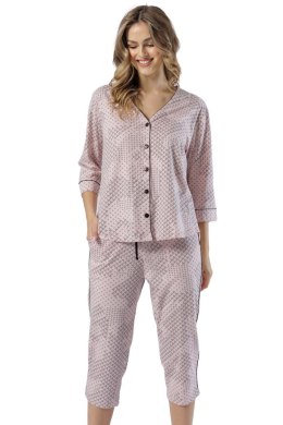 PIŻAMA DAMSKA RÓŻA 1559 - PUDROWY RÓŻ, 2XL LEVEZA