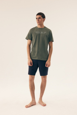 PIŻAMA MĘSKA DARE 42634 SS25 - ZIELONY-GRANAT, 2XL, 87X HENDERSON