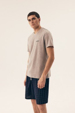 PIŻAMA MĘSKA DORM 42618 SS25 - GRANAT-SZARY, 3XL HENDERSON