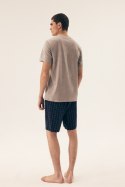 PIŻAMA MĘSKA DORM 42618 SS25 - GRANAT-SZARY, 3XL HENDERSON