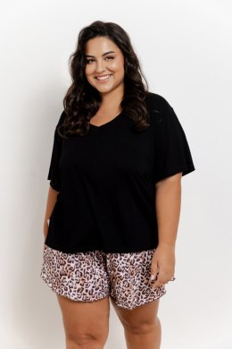 3360 PIŻAMA DAMSKA ESTI 2XL-3XL - CZARNY, 3XL TARO