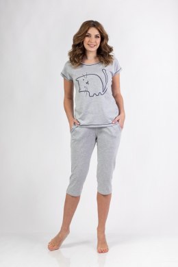 686 PIŻAMA DAMSKA BIG W/25 - JASNY MELANŻ, 2XL, 3 REGINA